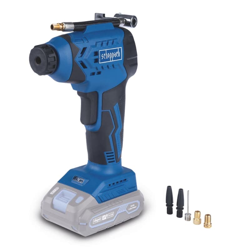 Compresor 20v Digital + Accesorios - Scheppach - Vista lateral