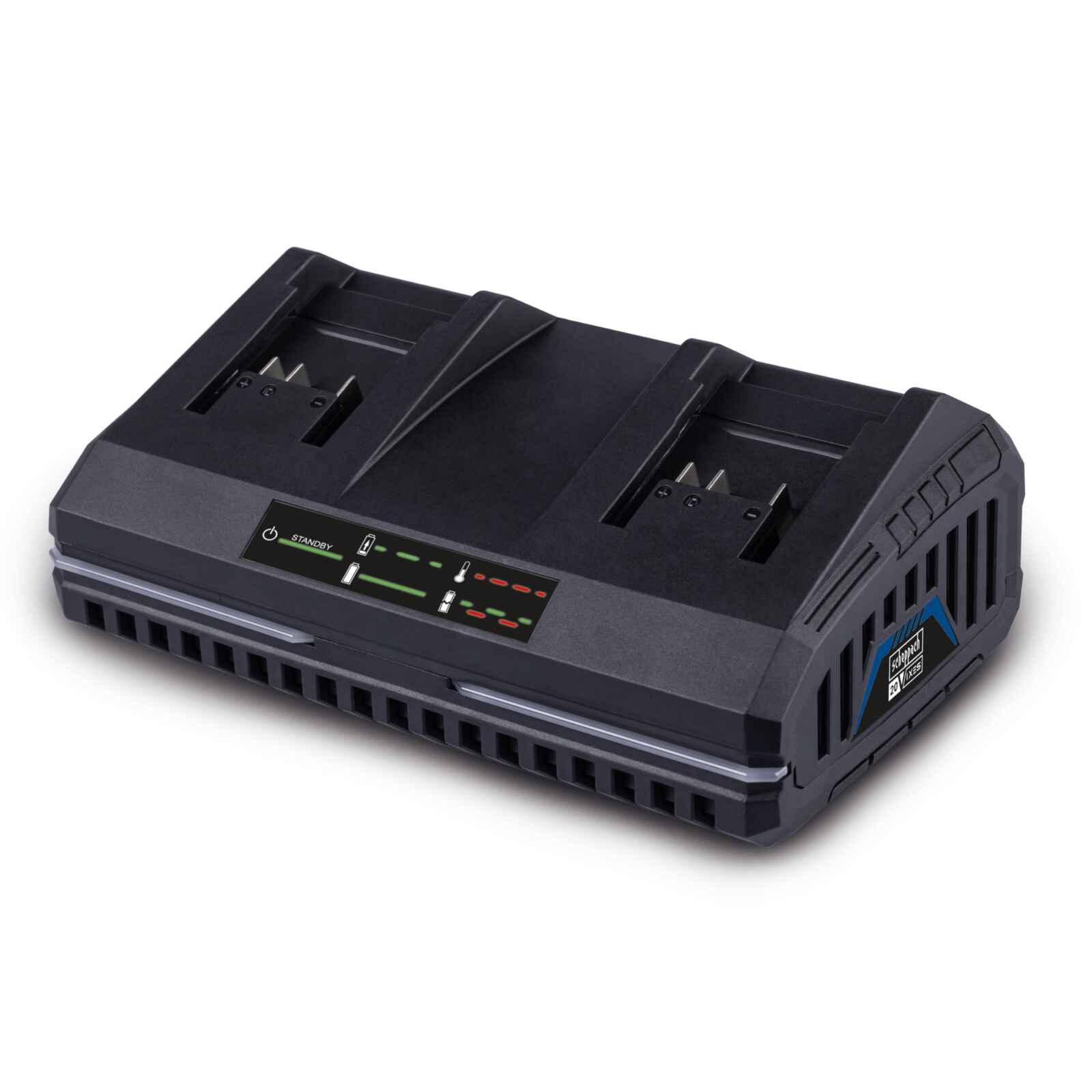 Cargador Rápido Doble Scheppach 20V
