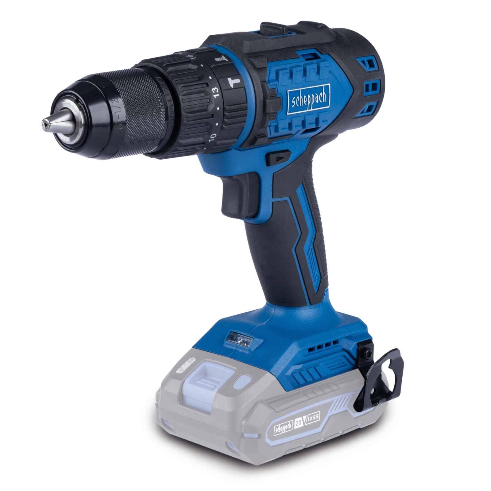 Taladro Percutor Inalámbrico 20V Brushless Scheppach - Vista lateral
