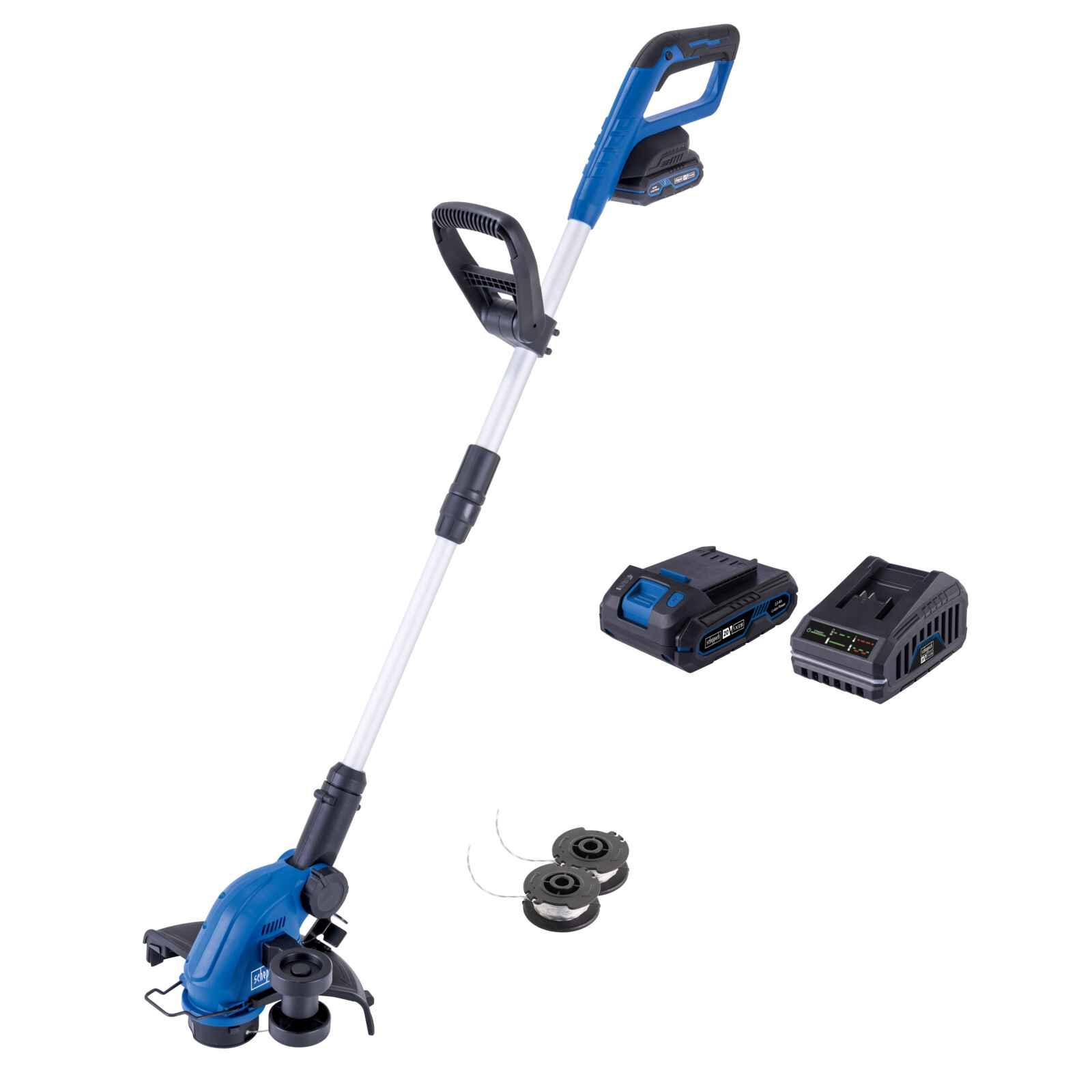 Orilladora Bordeadora Inalámbrica 20V | 2 Carretes | Cargador y Bateria 2Ah | - Scheppach