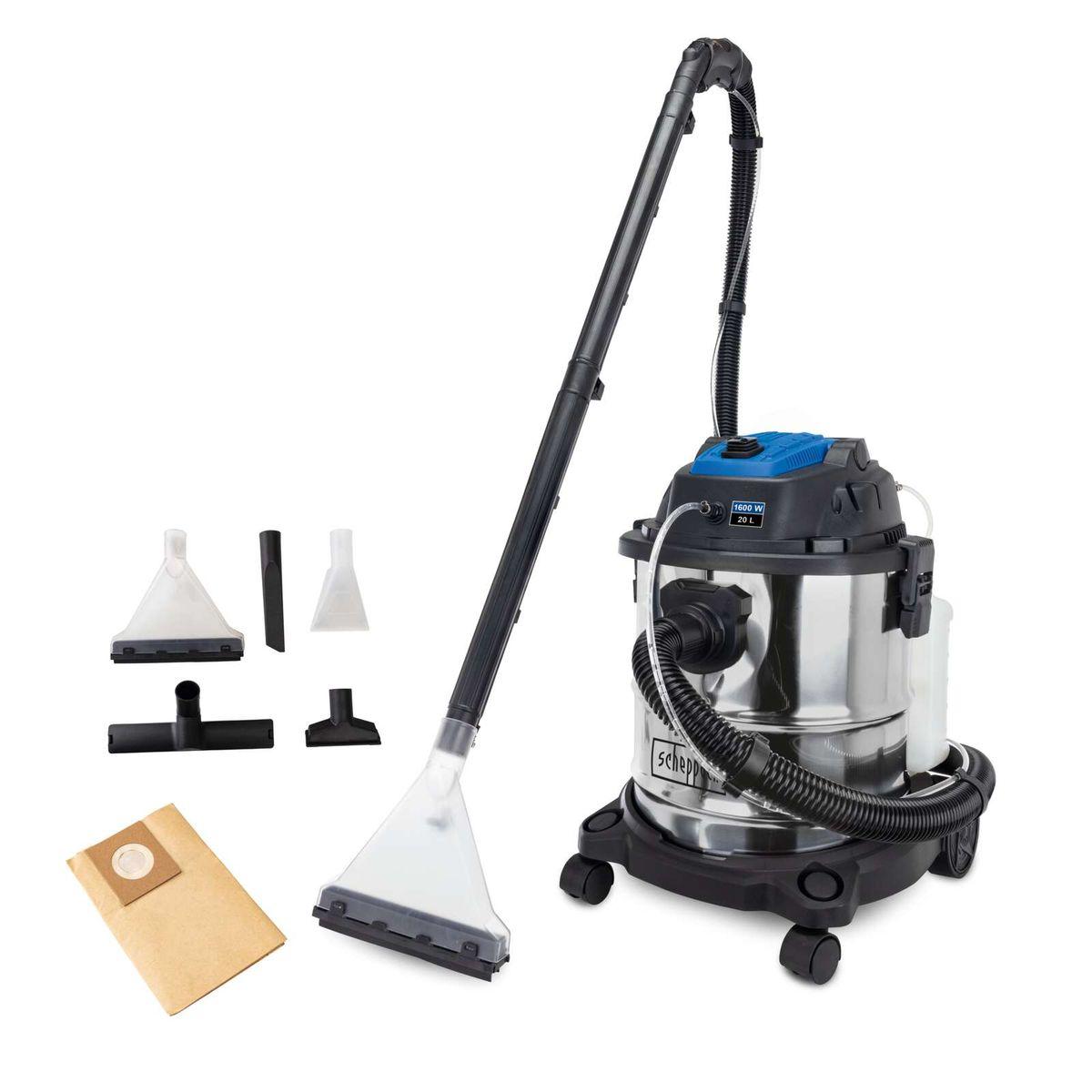 Aspiradora Lava Alfombras 5 en 1 SprayVac20 Scheppach - 1600W, 20L