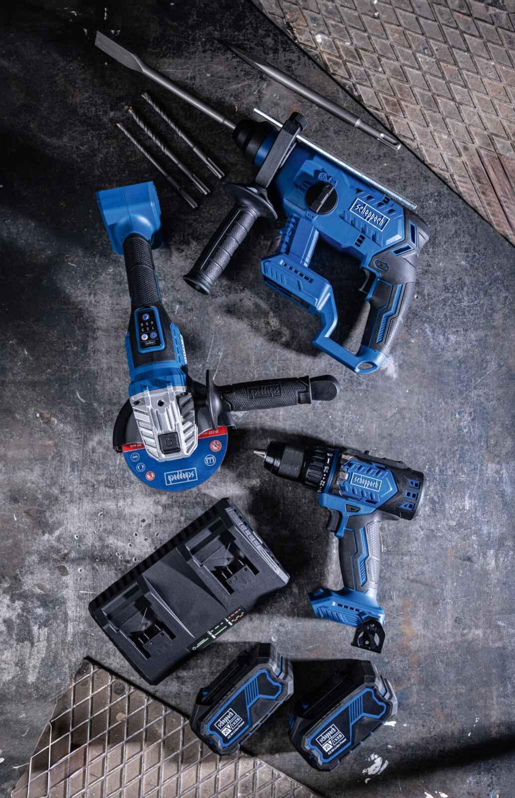 Set de Herramientas Inalámbricas Scheppach BPS100 20 V Brushless - Vista lateral